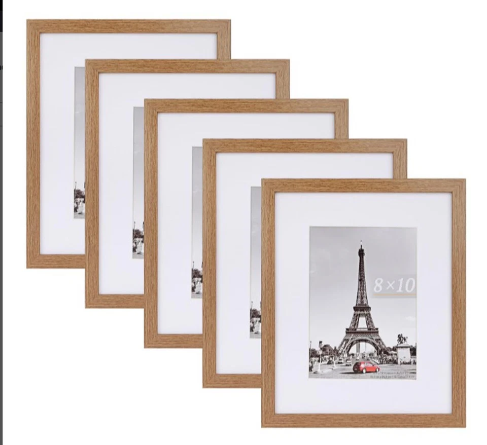 5pack Contemporary Gallery Picture Frame Set - 8 IN X 10 IN - Brown - Image 1 of 1