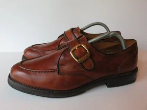 Allen Edmonds Cornell 10D Monk Strap Leather Split-Toe Oxford Shoes Mens Brown - Picture 1 of 17