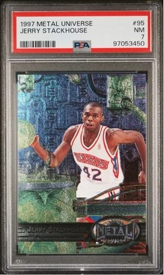 1997 Metal Universe Jerry Stackhouse #95 PSA 7 Near Mint Philadelphia 76ers - Image 1 of 2