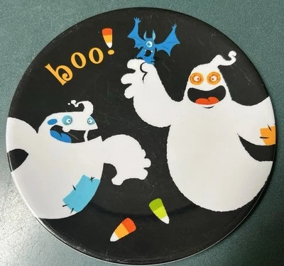 1 Halloween Melamine Plate From target 2009 Ghosts Candy Corn Black Plate - Image 1 of 3