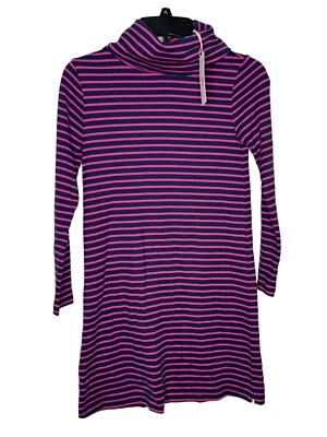 Vineyard Vines Girl's Dress Knit Striped Shift Cowl Neck Long Sleeve Large NWT - Image 1 of 4