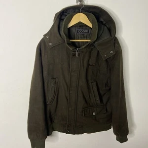 Coogi Australia Men L Olive Green Wool Insulated Bomber Coat Jacket Winter Army - Picture 1 of 12