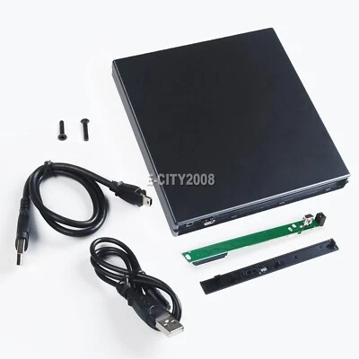 USB 2.0 External Enclosure case FOR 12.7mm IDE/PATA Laptop DVD CD blu-ray Drive - Image 1 of 4