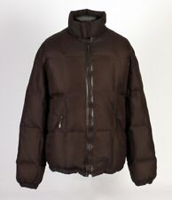 $4500 LORO PIANA Nylon / Leather / Down Puffer Jacket - Brown - 3XL