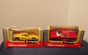 2 PREOWNED BBURAGO 1/43 SCALE FERRARI TESTAROSSA cod. 4104 AND 4157   - Picture 1 of 8