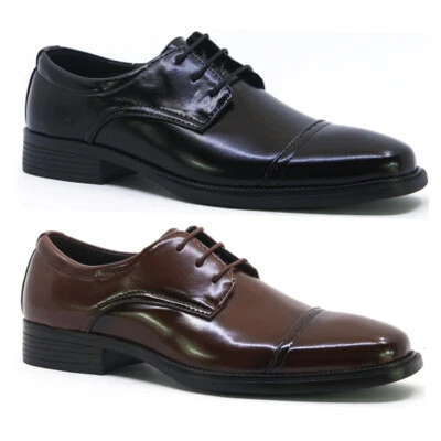 MENS NEW FAUX LEATHER SHOES SMART WEDDING ITALIAN FORMAL OFFICE DRESS WORK SIZE  - Image 1 of 4
