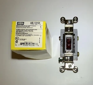 🔥 Hubbell Hbl1221pl Pilot Light Wall Switch 1-Pole 120/277V 20A - Picture 1 of 2