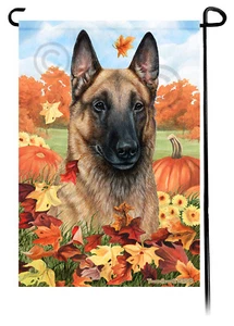 Gartenflagge fallende Blätter - Light Fawn Belgian Malinois - Bild 1 von 1