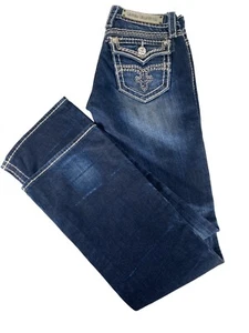 Stivali jeans Rock Revival 'Shelly' taglia 26 super scuri impreziositi da strass - Foto 1 di 6