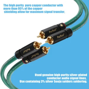 Preffair  HiFi Silver-plated RCA Cable high-Quality OFC HiFi RCA audio Cable NEW - Picture 1 of 13