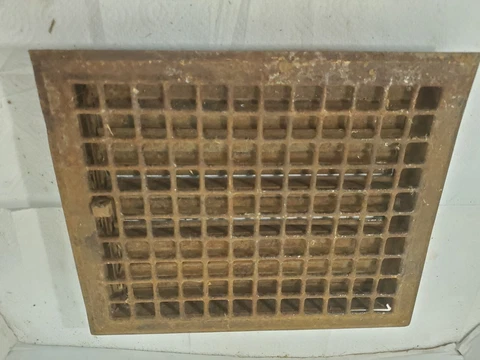 14" x 12" metal furnace floor air grate back fins fits opening 12"x 20" steel #1 Cover