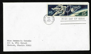 #1331-1332 (1332b) 5c Space Achievements- No Cachet FDC Se-Tenant Pair - Picture 1 of 2