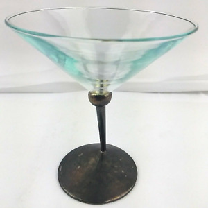 Vintage Beefeater Martini Gin Glasses , Angled Stem with metal base