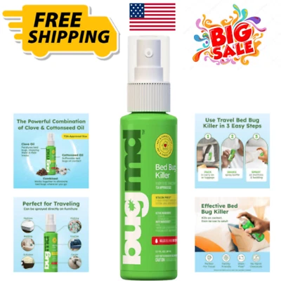 Óleo essencial concentrado para controle de pragas BugMD 3,7 OZ para spray de percevejos em casa pacote com 1 - Imagem 1 de 4