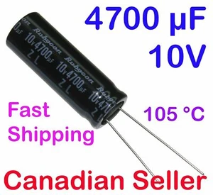 1/5/10 pcs 4700uF 10V 12.5x35mm 105C Rubycon ZL - Picture 1 of 1