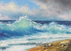 184 - 5"x7" CANVAS GICLEE ART PRINT Nautical Surf Mexico Gulf Sea by Mesheryakov - Picture 1 of 4