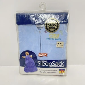 1 NEW VINTAGE HALO SLEEP SACK WEARABLE BLANKET BLUE Sz XS - Picture 1 of 6