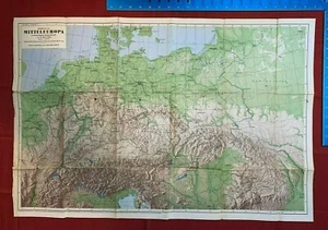 VINTAGE WW2 MAP 1941 GERMANY MITTELEUROPA 31X21   103A - Picture 1 of 12