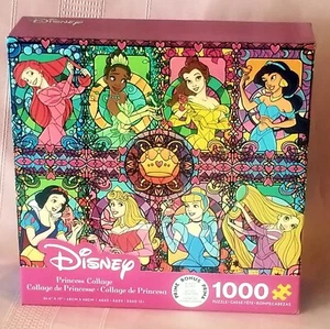 NEW Ceaco Disney Fine Art Princess Collage Jigsaw Puzzle 1000 Pc Stained Glass - Picture 1 of 4