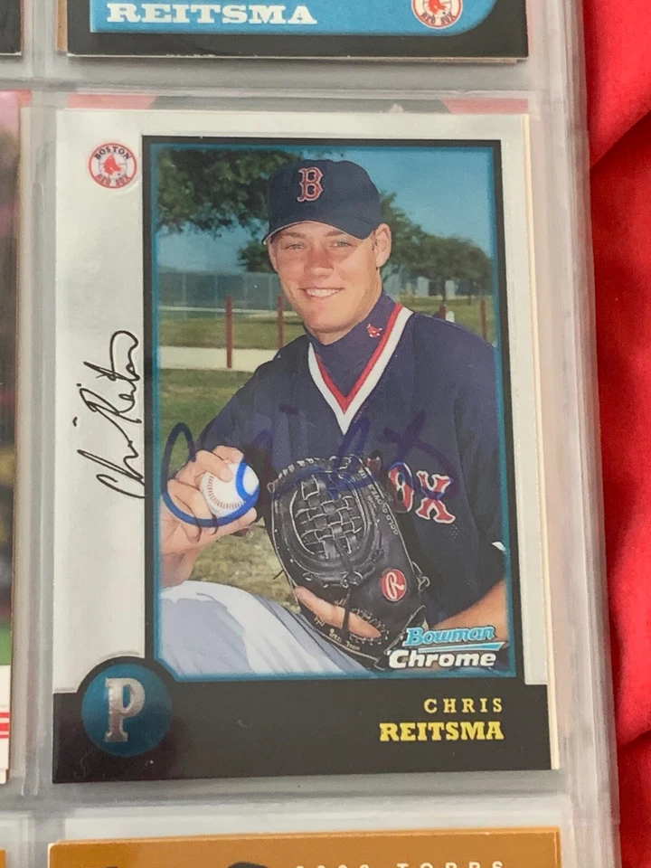 CHRIS REITSMA AUTOGRAPHED SIGNED 1998 BOWMAN CHROME CARD RED SOX COA - Image 1 of 1