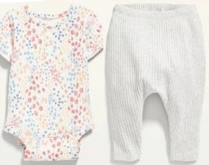 Antiguo Body Henley Azul Marino Bebé Niñas Floral Punto Acanalado Pantalones en Forma de U Talla 3-6M $20 - Imagen 1 de 4