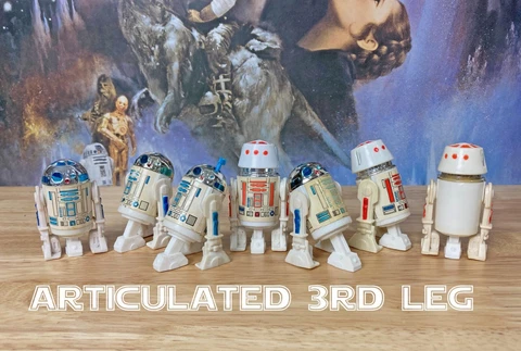 Custom Droid 3rd Leg Part -  Fits Vintage Star Wars 3.75" Scale R2-D2 and R5-D4 Cover