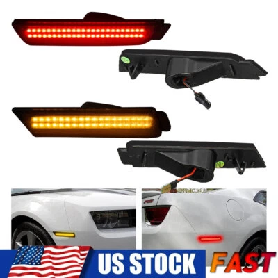 Parachoques delantero y trasero LED para Chevy Camaro 2010-2015 luz marcadora lateral completa ahumada Foto 1 de 4