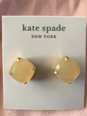 KATE SPADE NEW YORK MUJER PEQUEÑOS PENDIENTES CUADRADOS ROSA CLARO CON BOLSA NUEVO CON ETIQUETAS Foto 1 de 3
