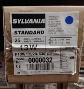 25x Sylvania 13w T5 3000k F6W/T5/29-530 880lm Fluorescent Tubes - Picture 1 of 1