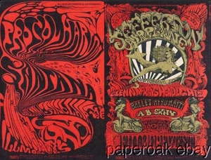 Original Bill Graham BG142-143 Double Ad Back Card Jefferson Flugzeug  - Bild 1 von 2