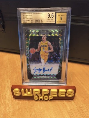 2017-2018  Panini Mosaic AUTO Lonzo Ball #16/25 BGS 9.5 Los Angeles Lakers NBA - Image 1 of 2