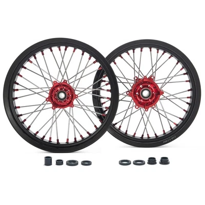 For Honda 17" Supermoto Wheels Set CRF250R CRF450R CR250R CRF250X CRF450X 05-09 — 第 1/4 张图片