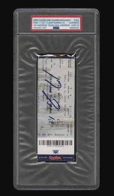 Jose Ramirez  KO “DOWN GOES ANDERSON” Signed Full Ticket PSA 10 Authentic POP 1 - Image 1 of 4