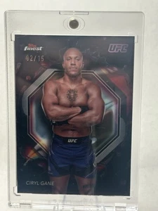 2024 UFC Topps Finest Ciryl Gane Rare Black Refactor /15 - Picture 1 of 2