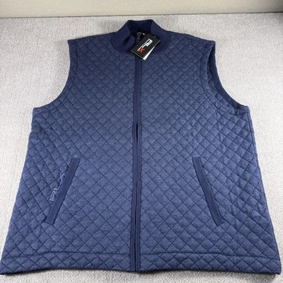 Chaleco Ralph Lauren RLX Para Hombres 2XL Azul Marino M Núcleo de Golf Acolchado Cremallera Completa Sin Mangas Foto 1 de 4