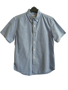 Gap mens short sleeve shirt size XS Pit-Pit 20.5" blue cotton chambray - Picture 1 of 6