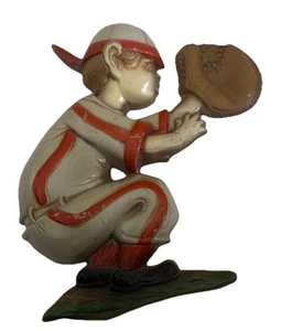 Sexton Wall Plaque Boy Baseball Player With Glove Metal Wall Hanging 1990’s. - Picture 1 of 4