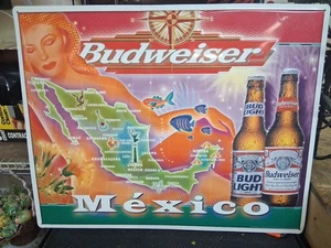 Letrero Budweiser grande vintage México 28 X 22,5 excelente  - Imagen 1 de 3