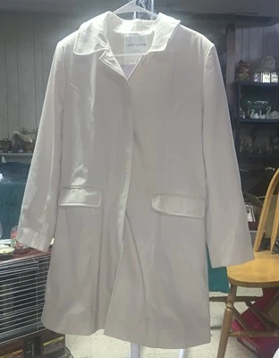 Chaqueta deportiva Larry Levine para mujer abrigo abrigo mediano marfil tostado Foto 1 de 4