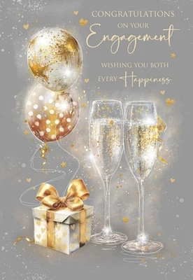 Congratulations On Your ENGAGEMENT Card -  - Cherry Orchard - Champagne - Image 1 of 2