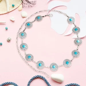 Women Waist Chain Belt Adjustable Fashion Belly Chain for Party Jeans Travel - Afbeelding 1 van 5
