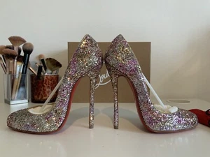 Christian Louboutin, Merci Allen 130mm, Glitter Aquarium, Eur 39 - Imagen 1 de 10