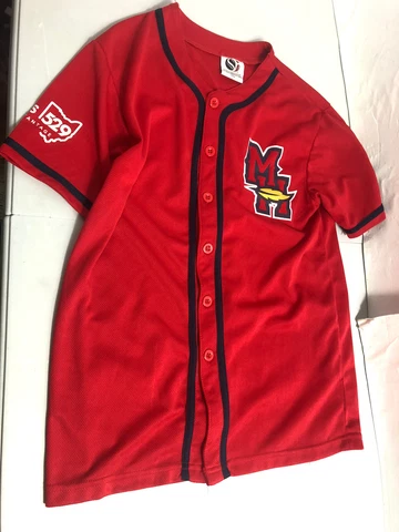 Toledo Mud Hens Baseball Jersey Youth Boys Size XL Red Button Shirt MiLB AAA Cover
