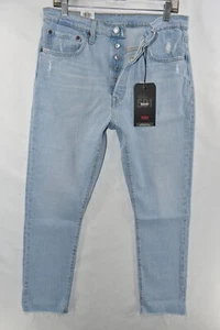 New Levi's Premium 501 S Skinny Raw Hem High Rise Big E Jeans Womens Size 32x28 - Picture 1 of 10