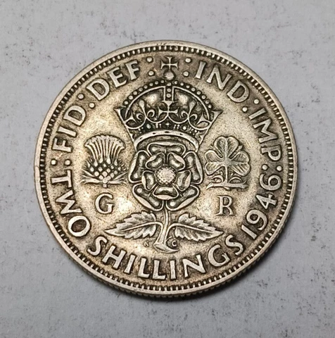 1x 1946 Great Britain Two Shillings - Silver Coin - One Florin - George VI Cover