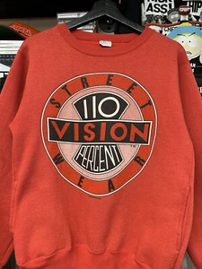 Vintage Vision Street Wear 110 Percent Skateboarding Skateboard Crewneck Small - Picture 1 of 24