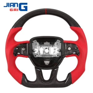 Carbon Fiber Steering Wheel Fit Dodge Challenger Charger SRT 2015+ with Heated - Picture 1 of 8