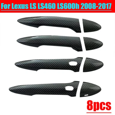 Para Lexus LS LS460 LS600h 08-17 Carbono Accesorios Manija Puerta Cubierta Tapicería Foto 1 de 3