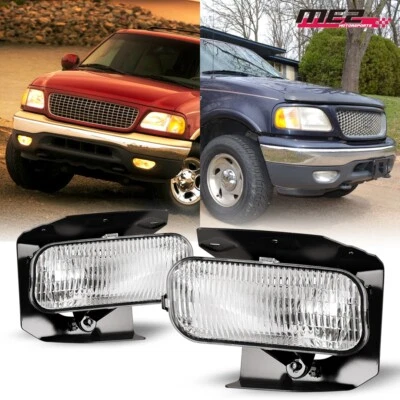99-03 Fog Lights For Ford F-150 Halogen 1999-2002 Expedition w/ Bulbs Clear Lens — 第 1/4 张图片