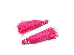 25 Pair Pink Colour Silk Thread Tassel Jewellery Making 2"inch Pink Tassel - Picture 1 of 4